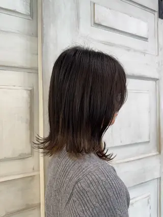 ミディアム 切りっぱなしカット/ 韓国風/セイナ🪽のヘアスタイル