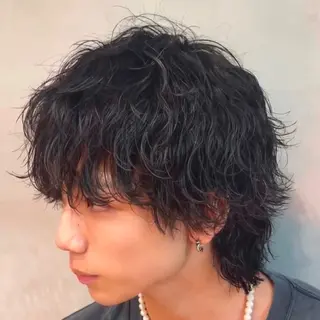 ミディアム パーマ ヘアアレンジ メンズ fifth 石川 凪のヘアスタイル