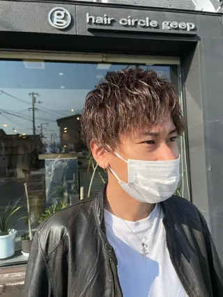 ミディアム パーマ 小野 康生のヘアスタイル