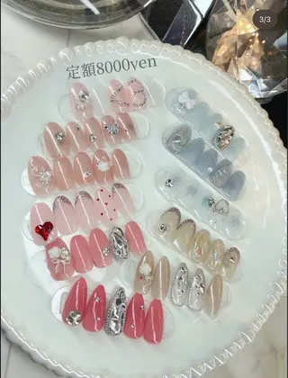 ネイル 23時まで❤︎韓国、 ワンホンネイルのネイルデザイン