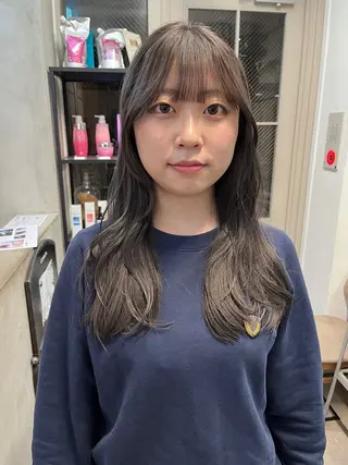 セミロング カラー 赤み消しカラー/ ナチュラル/トモキのヘアスタイル