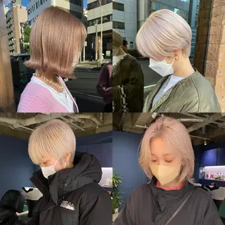 ショート カラー ハイトーン/ ボブ 中村麟のヘアスタイル