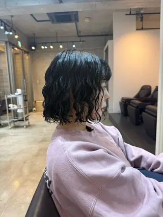 ミディアム 🌿朝5分でお洒落 パーマスタイル🌿のヘアスタイル