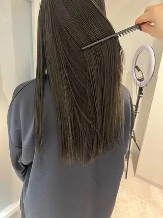 ロング カラー 暗髪カラー🫐パーマ おくだりんかのヘアスタイル