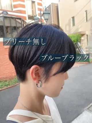 ショート カラー モテ前髪 タゴメ シンヤのヘアスタイル