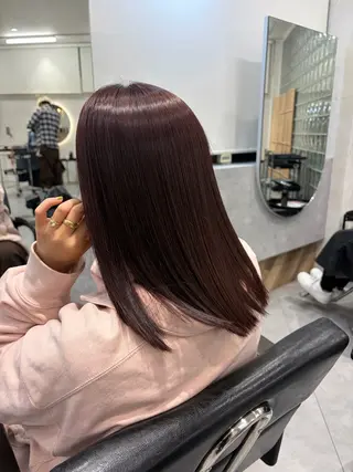 ミディアム 柴田樹/大人可愛い 艶髪カラー/髪質改善のヘアスタイル