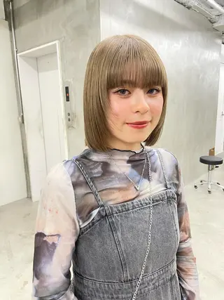 ミディアム カラー パーマ ヘアアレンジ メンズ ハイトーン/レイヤー 🌸さくらのヘアスタイル