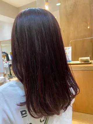 セミロング カラー 大人可愛い♡コテ巻き パーマ🌼杉田 萌恵のヘアスタイル