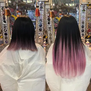 ロング カラー ヘアアレンジ 🌈派手髪エクステ ブレイズ🌈ひろとのヘアスタイル