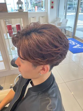 パーマ メンズ 白髪ぼかしデザイン ハイライト/宮本純登のヘアスタイル