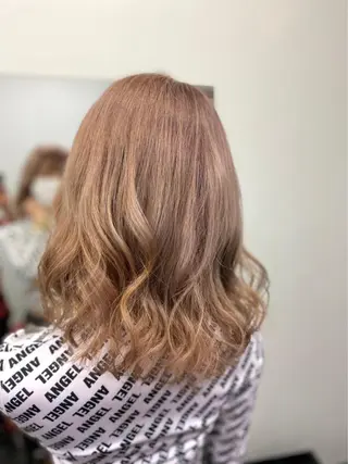 ミディアム カラー ヘアアレンジ メンズ キッズ ネイル マツエク・マツパ 🧡可愛い色落ち🧡 ハイトーン特化🧡のヘアスタイル