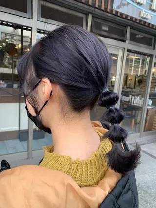 ミディアム カラー ヘアアレンジ イワタ マハ/ minim hairのヘアスタイル