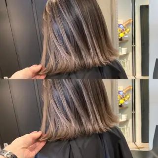 ミディアム カラー YUSUKE レイヤーカットカラーのヘアスタイル