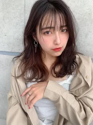セミロング カラー ⛄️冬の透明感 カラー⛄️大西のヘアスタイル