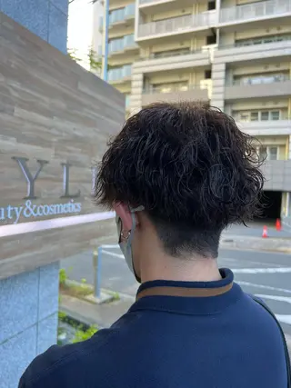 ショート パーマ メンズ メンズ/パーマ /フェード/岡山秀人のヘアスタイル