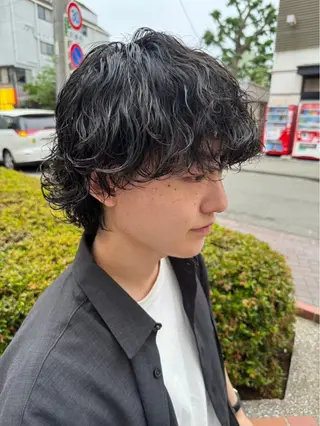 パーマ メンズ メンズ毛流れ 縮毛特化/土屋丈のヘアスタイル