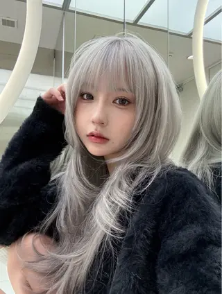 ロング ふかじ/複雑履歴修正 縮毛矯正ブリーチのヘアスタイル