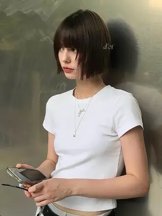 ショート rinka/暖色 ボブカットモデルのヘアスタイル