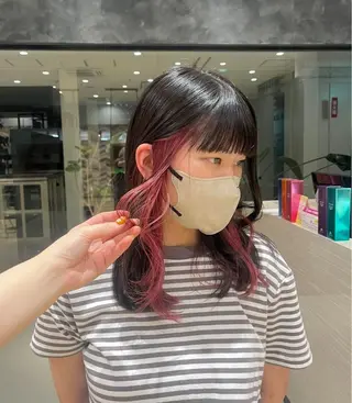 セミロング カラー 暖色カラー・メンズ 🫧Harukaのヘアスタイル