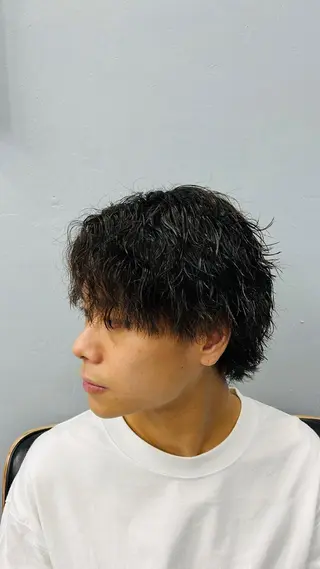 ミディアム パーマ メンズ 池袋メンズパーマ フェード純平のヘアスタイル