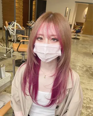 ロング のり🐼顔まわり/ 韓国/レイヤーカットのヘアスタイル
