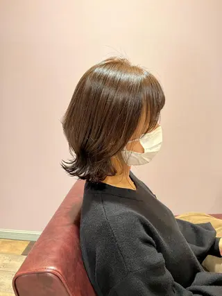 ミディアム カラー 初ブリーチOK✨ ハイトーン稲吉菜々美のヘアスタイル