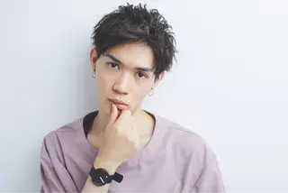 ショート カラー パーマ メンズ 北間 寛哉のヘアスタイル