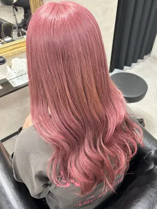 ロング カラー Rin♡透明感ピンク 🎀白肌ラベンダーのヘアスタイル