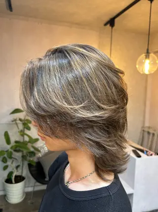 ミディアム カラー 💜髪質改善/ 艶カラー/ミナ🩷のヘアスタイル