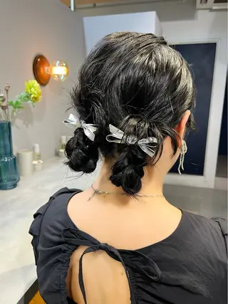 ミディアム ヘアアレンジ 🌷レイヤーカット/ フルキシオリ🌷のヘアスタイル