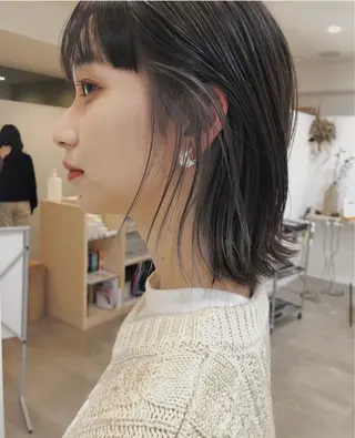 ミディアム カラー 透明感カラー/顔周り レイヤー/髪質改善のヘアスタイル