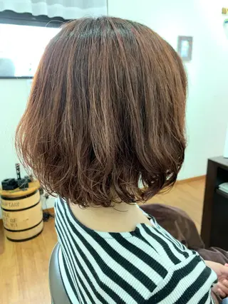 ミディアム カラー パーマ 星 翔のヘアスタイル