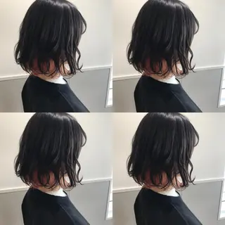 ミディアム カラー 小栗 麻衣のヘアスタイル