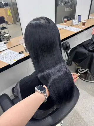 ロング カラー 暗髪🩶ラベンダー/ ブルー/ユウナ🤍のヘアスタイル