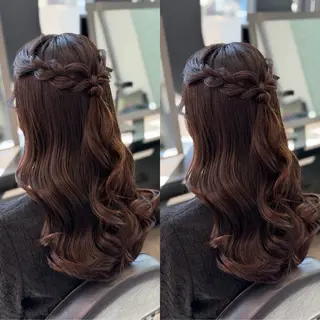 セミロング ヘアアレンジ 梅田茶屋町ヘアセット 🎀RIONA🎀のヘアスタイル