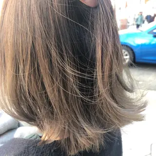 ミディアム カラー パーマ ヘアアレンジ 【白髪ぼかし 専門GBG】自由が丘のヘアスタイル