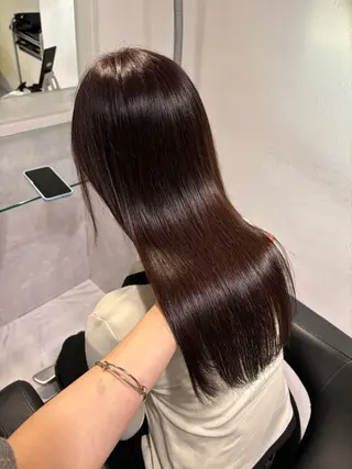 セミロング カラー 表参道♡暗髪♡ 艶カラー♡アユミのヘアスタイル