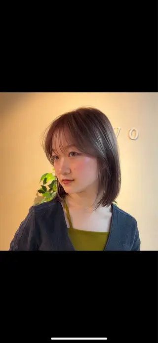 ミディアム カラー レイヤー/ボブ/透明 感カラー/佐藤奈由のヘアスタイル