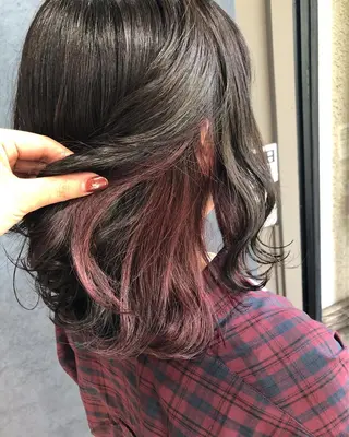 ミディアム カラー ヘアアレンジ メンズ キッズ ネイル マツエク・マツパ 透明感カラー🤎 ゆりのヘアスタイル