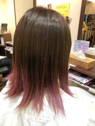 セミロング カラー 浅香山✨美髪✨ やまもとあきこのヘアスタイル