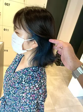 ミディアム カラー レイヤー×髪質改善 ×透明感/杉田 圭のヘアスタイル