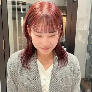 ミディアム カラー 🍊暖色×顔周り 🍊cocoroのヘアスタイル