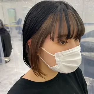 セミロング カラー ヘアアレンジ mai🍑暖色カラー /レイヤー💖のヘアスタイル