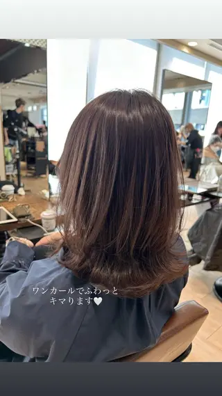 ミディアム カラー 🍼顔周りカット/ レイヤー/小川華奈のヘアスタイル