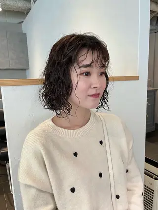 ショート パーマ 桃果 momokaのヘアスタイル
