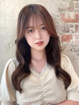 セミロング カラー 顔周り/くびれヘア 韓国ヘア💕風間るなのヘアスタイル