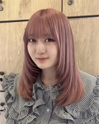 ミディアム カラー くびれヘア/髪質改善 はるのヘアスタイル
