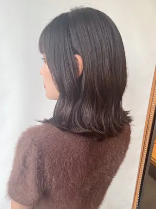 ミディアム 松岡彩華 ボブ /グレージュのヘアスタイル