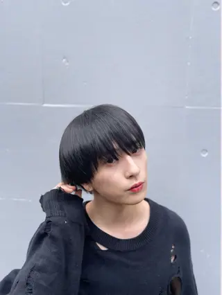 カラー メンズ SERINA/ウルフ 、デザインカラーのヘアスタイル