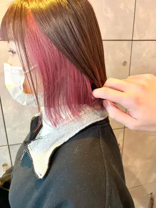 ミディアム カラー ヘアアレンジ 🌈インナーカラー ‘ショウマ’🌈のヘアスタイル